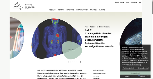 Security scan screenshot of https://www.leibniz-gemeinschaft.de