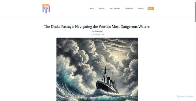 Security scan screenshot of https://www.titanmedmc.com/blogs/post/the-drake-passage-navigating-the-world-s-most-dangerous-waters.