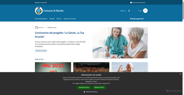 Security scan screenshot of https://www.comune.riardo.ce.it/it