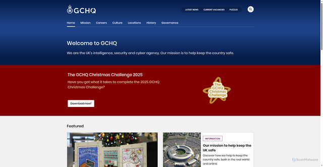 Security scan screenshot of https://www.gchq.gov.uk/
