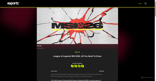 Security scan screenshot of https://esportz.in/news/pc/league-of-legends-msi-2026-all-you-need-to-know