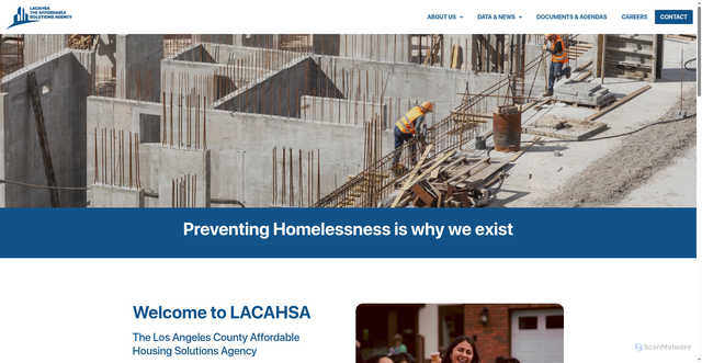 Security scan screenshot of https://lacahsa.gov/