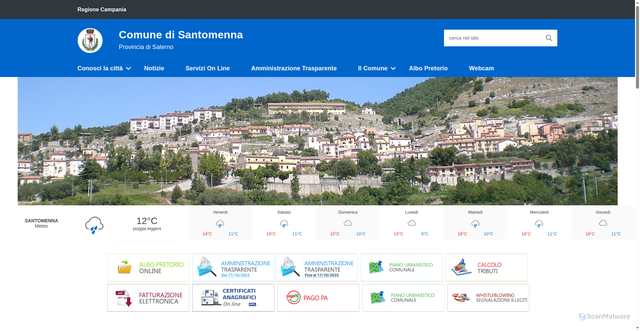 Security scan screenshot of https://www.comune.santomenna.sa.it/