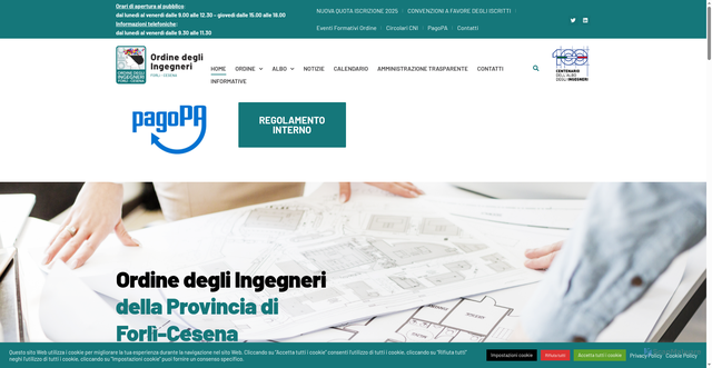 Security scan screenshot of https://www.ordineing-fc.it/