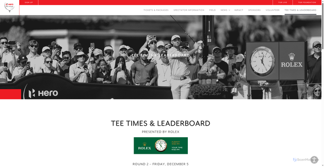 Security scan screenshot of https://heroworldchallenge.com/pairings/