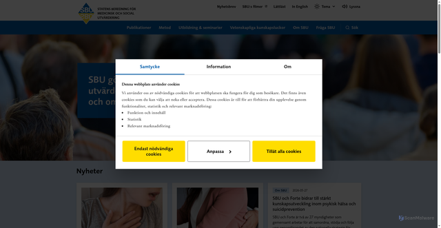 Security scan screenshot of https://www.sbu.se