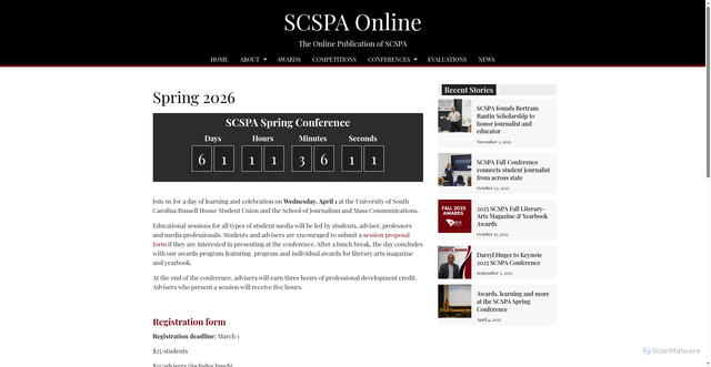 Security scan screenshot of https://scspaonline.org/2026-spring-conference/