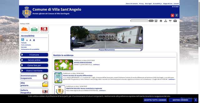 Security scan screenshot of https://comune.villasantangelo.aq.it/