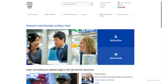 Security scan screenshot of https://mayo.edu