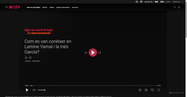 Security scan screenshot of https://www.3cat.cat/3cat/com-es-van-coneixer-en-lamine-yamal-i-la-ines-garcia/video/6413232/