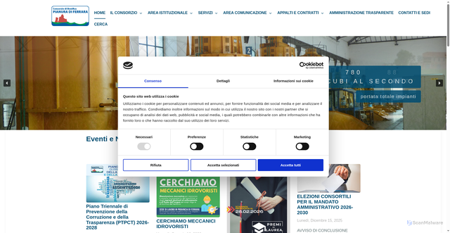 Security scan screenshot of https://www.bonificaferrara.it/