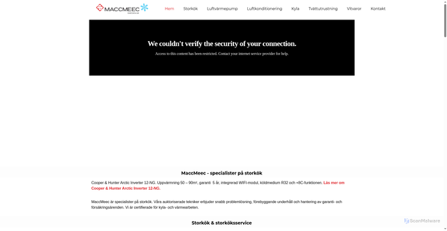 Security scan screenshot of https://maccmeec.se
