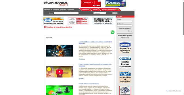 Security scan screenshot of https://www.boletinindustrial.com