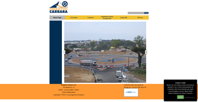 Security scan screenshot of https://www.progettocarraraspa.it