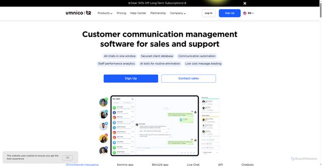 Security scan screenshot of https://umnico.com