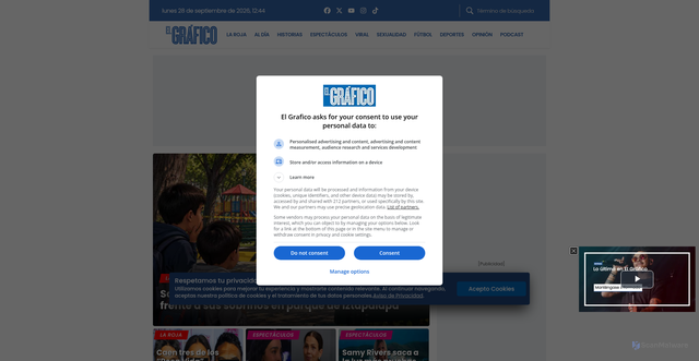 Security scan screenshot of https://www.elgrafico.mx