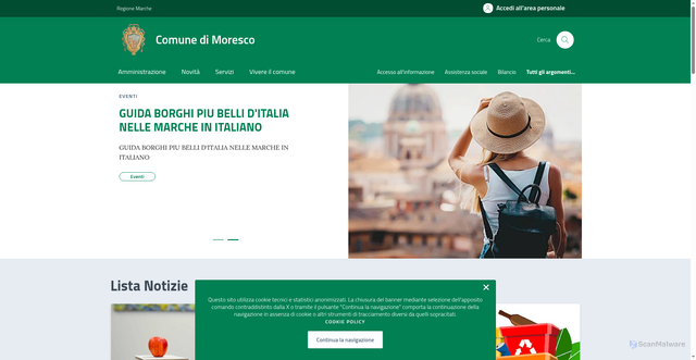 Security scan screenshot of https://comune.moresco.fm.it/