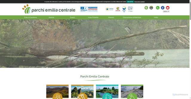 Security scan screenshot of https://www.parchiemiliacentrale.it