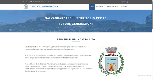 Security scan screenshot of https://www.asucvillamontagna.it