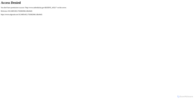 Security scan screenshot of https://www.cathedralcity.gov/