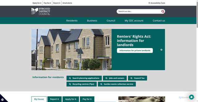 Security scan screenshot of http://www.stroud.gov.uk