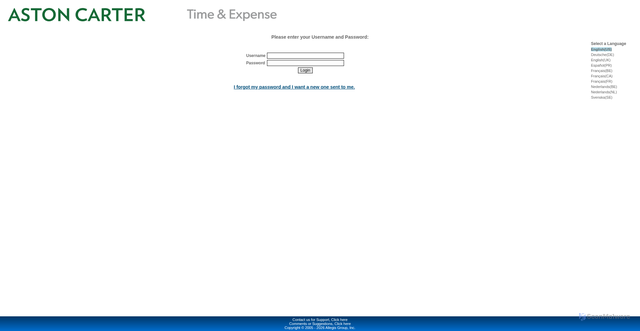 Security scan screenshot of https://timeandexpense.astoncarter.com