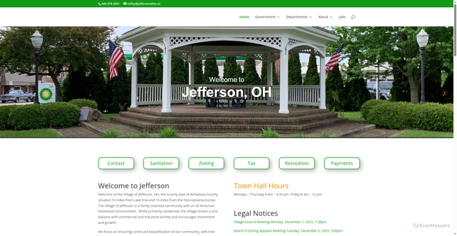 Security scan screenshot of https://jeffersonohio.gov/