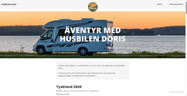 Security scan screenshot of https://husbilendoris.se