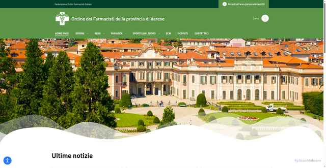 Security scan screenshot of https://ordinefarmacistiva.it/
