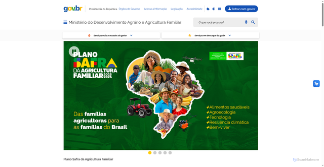 Security scan screenshot of https://www.mda.gov.br/