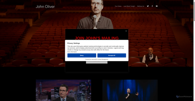 Security scan screenshot of https://www.iamjohnoliver.com/