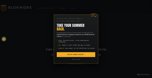 Security scan screenshot of https://blokworx.com