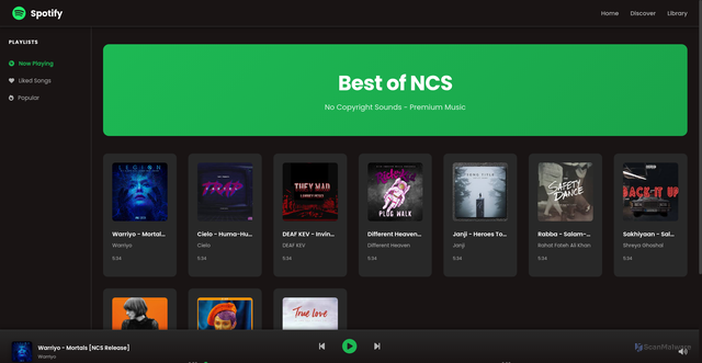 Security scan screenshot of https://spotify-clone-yuvraj.netlify.app/