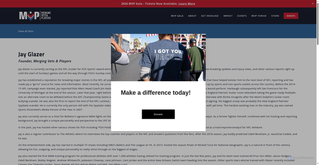 Security scan screenshot of https://vetsandplayers.org/bios/jay-glazer