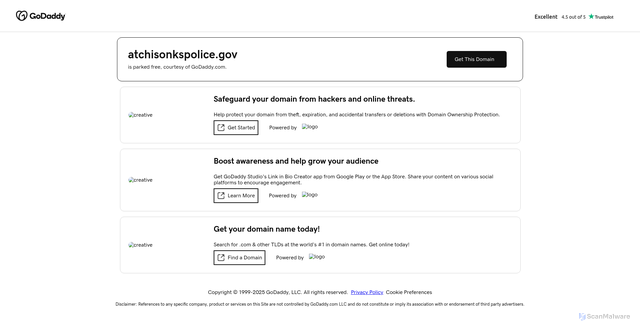 Security scan screenshot of https://atchisonkspolice.gov/