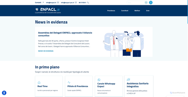 Security scan screenshot of https://www.enpacl.it