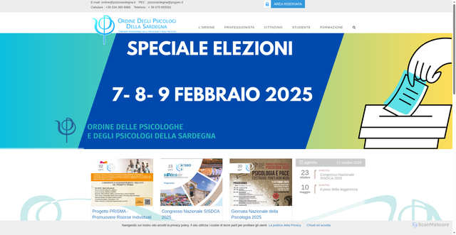 Security scan screenshot of https://www.psicosardegna.it/