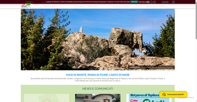 Security scan screenshot of https://www.parcoditepilora.it/