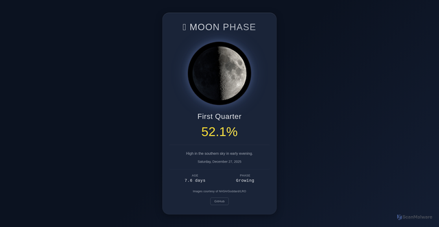 Security scan screenshot of https://lunar-phase.pages.dev/