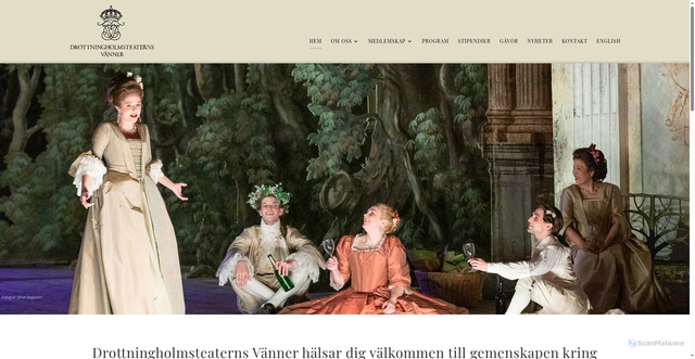 Security scan screenshot of https://drottningholmsteaternsvanner.se
