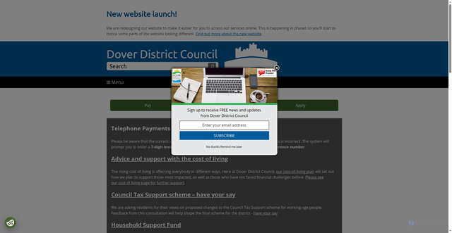 Security scan screenshot of https://www.dover.gov.uk/Home.aspx