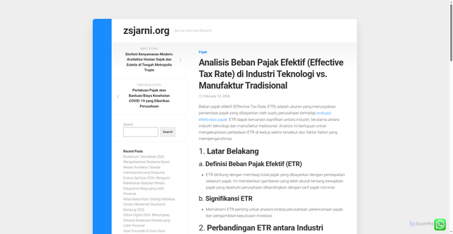 Security scan screenshot of https://zsjarni.org/analisis-beban-pajak-efektif-effective-tax-rate-di-industri-teknologi-vs-manufaktur-tradisional/