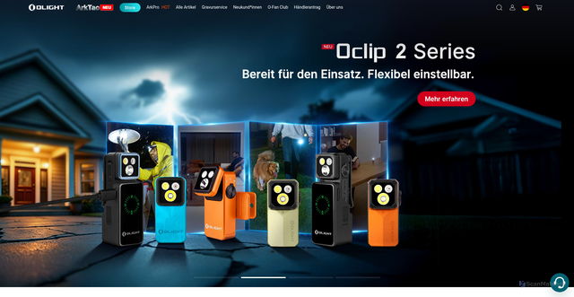 Security scan screenshot of https://www.olight.com