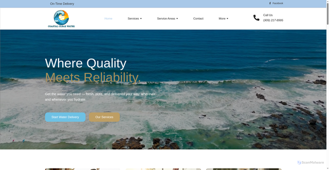 Security scan screenshot of https://coastalclearwaterdelivery.com