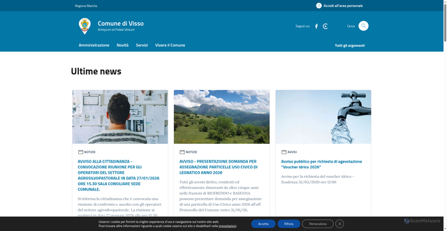 Security scan screenshot of https://www.comune.visso.mc.it/