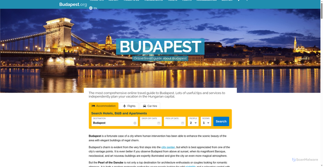 Security scan screenshot of https://www.budapest.org/en/