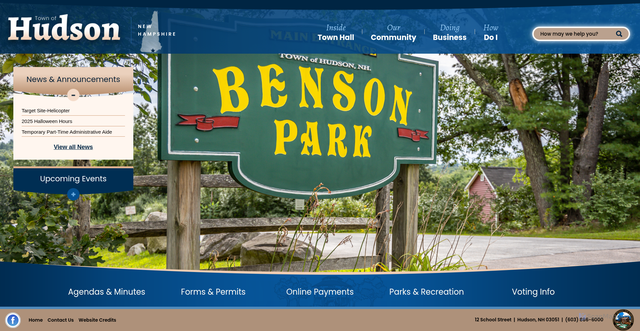 Security scan screenshot of www.hudsonnh.gov