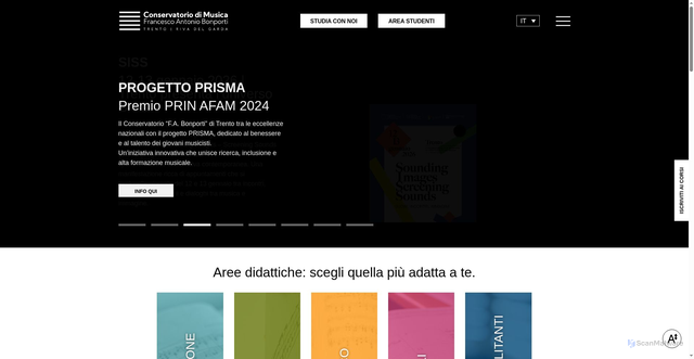 Security scan screenshot of https://conservatorio.tn.it/