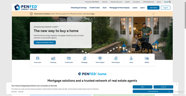 Security scan screenshot of https://www.penfed.org/