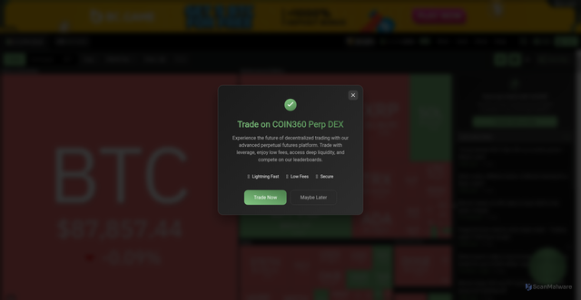 Security scan screenshot of https://coin360.com